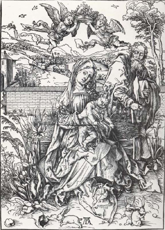 Albrecht Durer The Holy Family with three rabbits oil painting image
